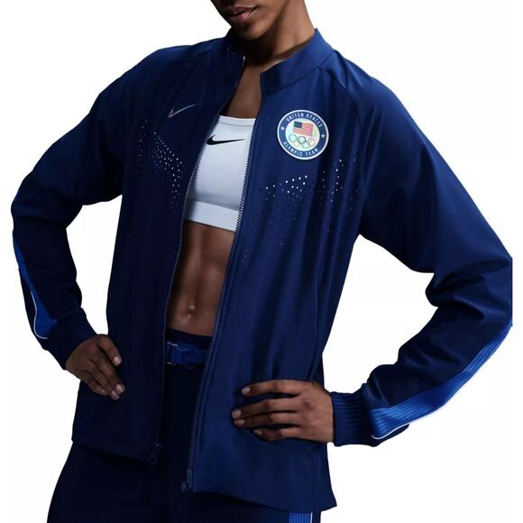 Nike Women's Paris 2024 Team Issued USA Olympic Podium Jacket DZ3572-492 Size L - Picture 1 of 7